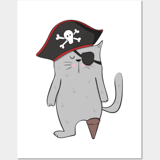 Cat Pirate- Gift For Cat Lovers Posters and Art